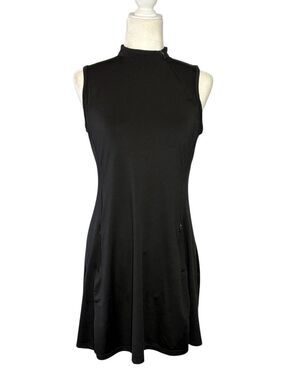Tee Time sleeveless black high neck golf dress - M